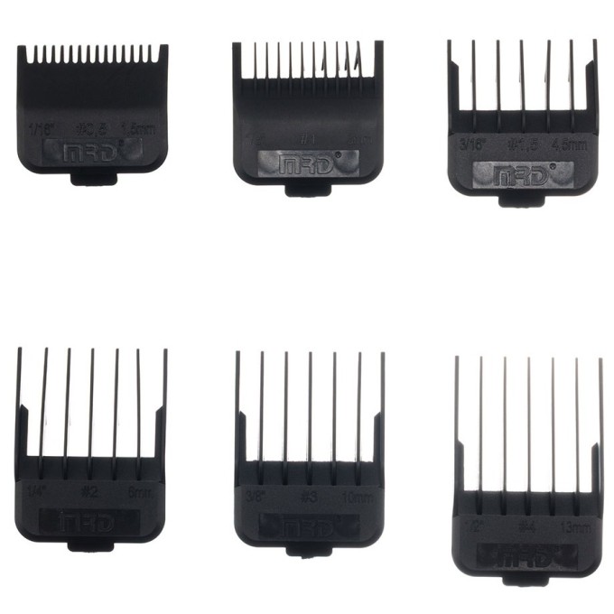 Набор насадок для машинок MRD (1,5, 3, 4,5, 6, 10, 13 мм) N-MRD-BLACK
